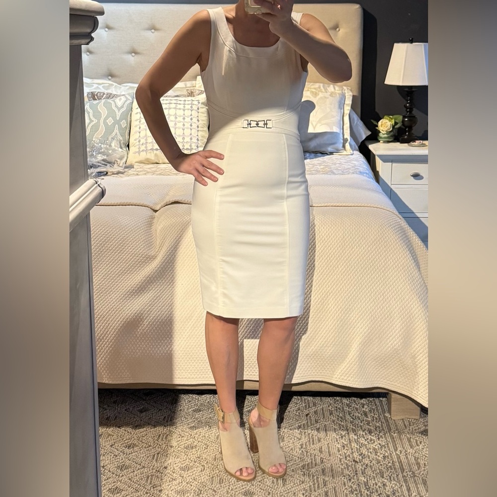 White House Black Market Chic White Sheath Dress